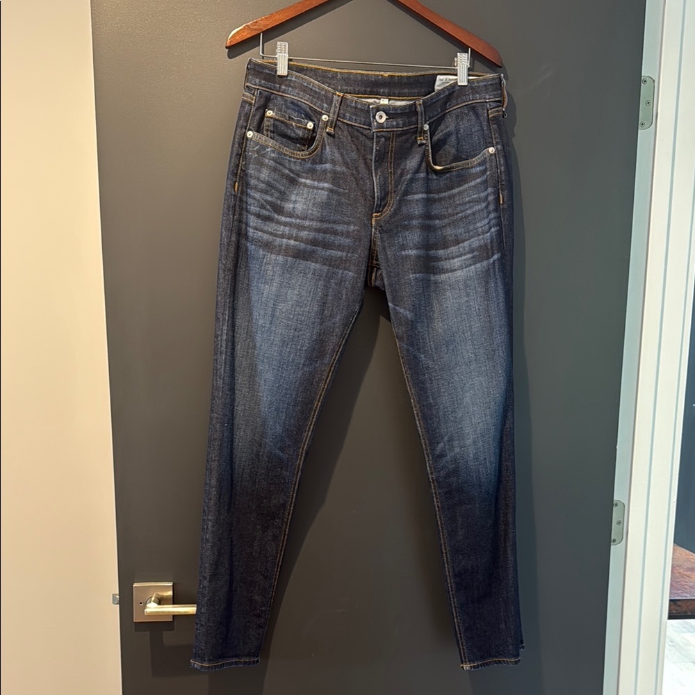 Rag & Bone Blue Straight Leg Jeans